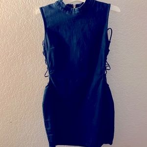 Jean dress open sides